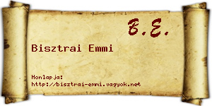 Bisztrai Emmi névjegykártya